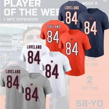 HOT! Colston Loveland #84 Chicago Bear Player Team 2025 Name and Number For Fans