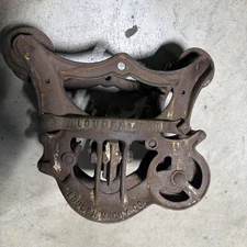 Antique LOUDEN JUNIOR "Track or Rail Trolley" - Old Barn / Farm / Factory TOOL