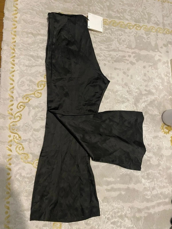 129 EUR RRP Massimo Dutti Studio slightly metallic trousers flare pants unique