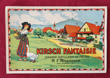ETIQUETTE KIRSCH FANTAISIE - 13,2 X 8,7 CM - ALSACE DISTILLERIE ALCOOL BISTROT