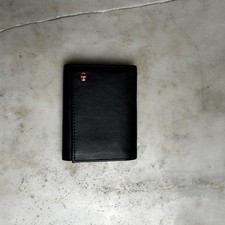 Men's Alpine Swiss Wallet Money Card Holder Black Genuine Leather