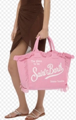 MC2 SAINT BARTH TASCHE Vanity LEINEN ROSA groß nicht auffindbar ECHT