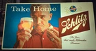 VTG 1962 Take Home Schlitz Beer Lighted Sign ~ Man Eating Hard Boiled Egg WORKS!