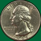 1944 Washington Quarter Silver Almost Uncirculated AU Coin #43542