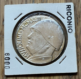 Mussolini Phantasymünze Medaille 20 Lire 70er 80er Jahre Italien