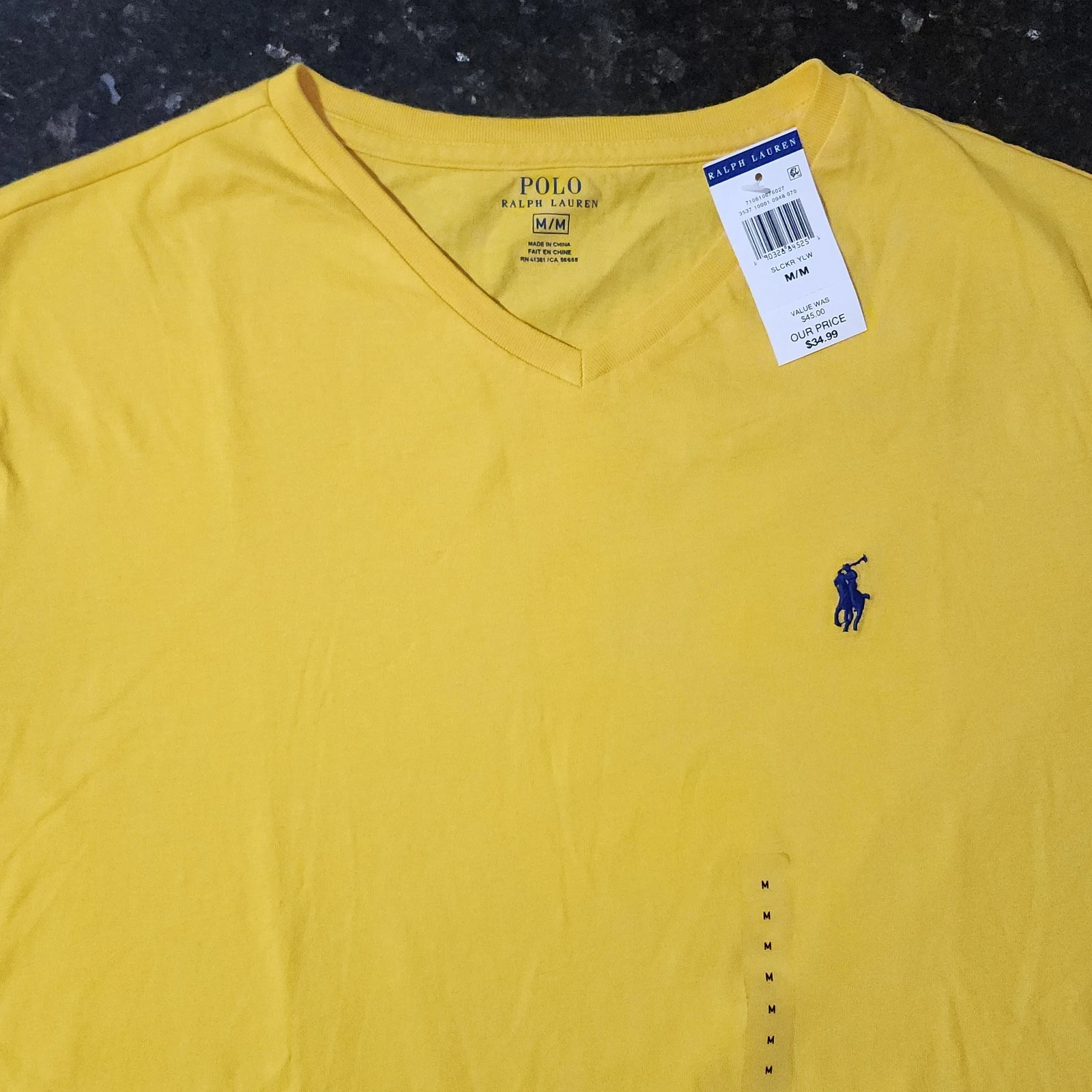 NWT Polo Ralph Lauren V Neck Pony Logo T Shirt Classic Preppy Casual Mens Medium