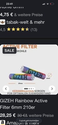 gizhe active Kohlefilter 210stk neu