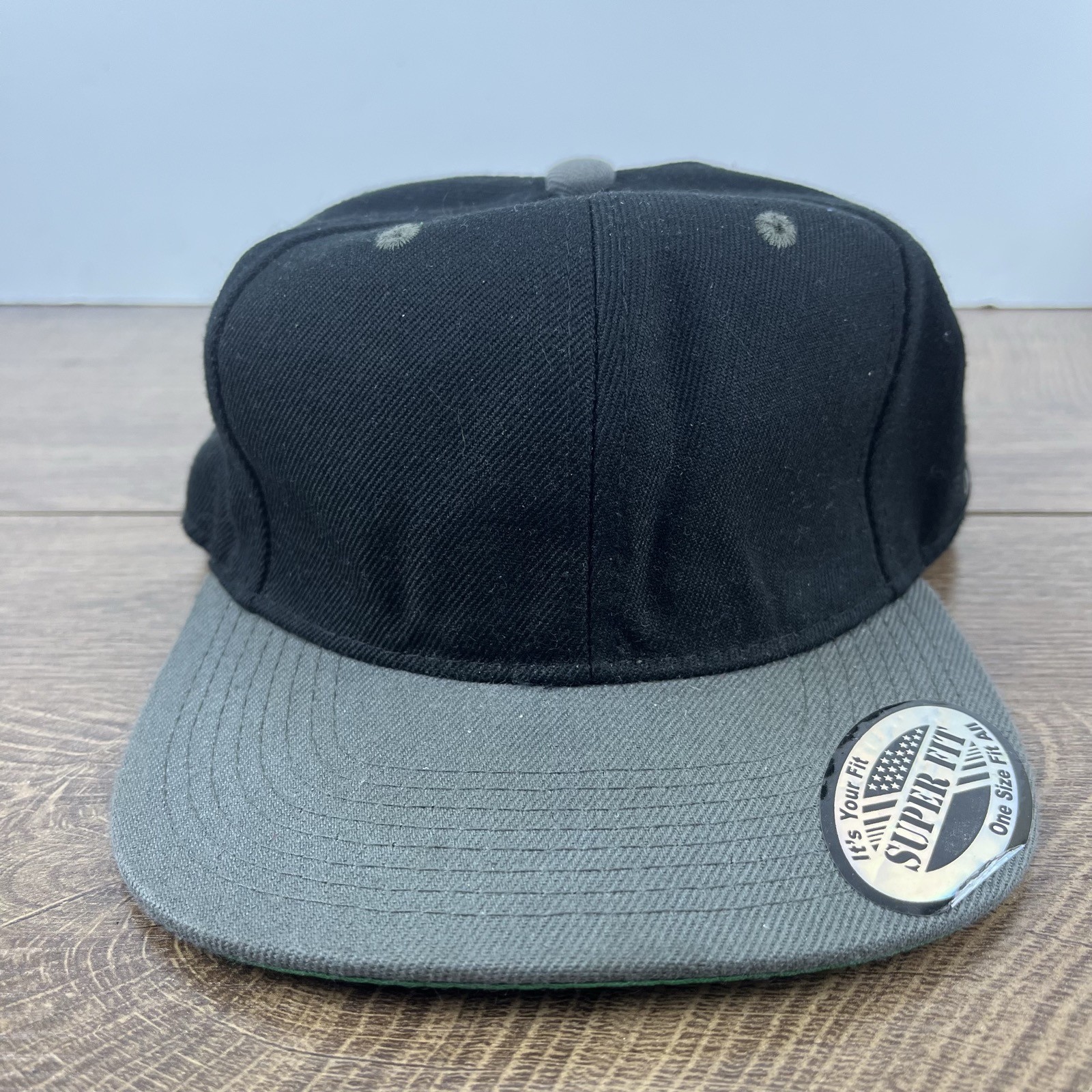 Plain Black Gray Snapback Hat Adjustable Hat Blac… - image 1