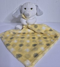 Little Beginnings White Puppy Dog Plush Lovey Security Blanket Yellow Gray