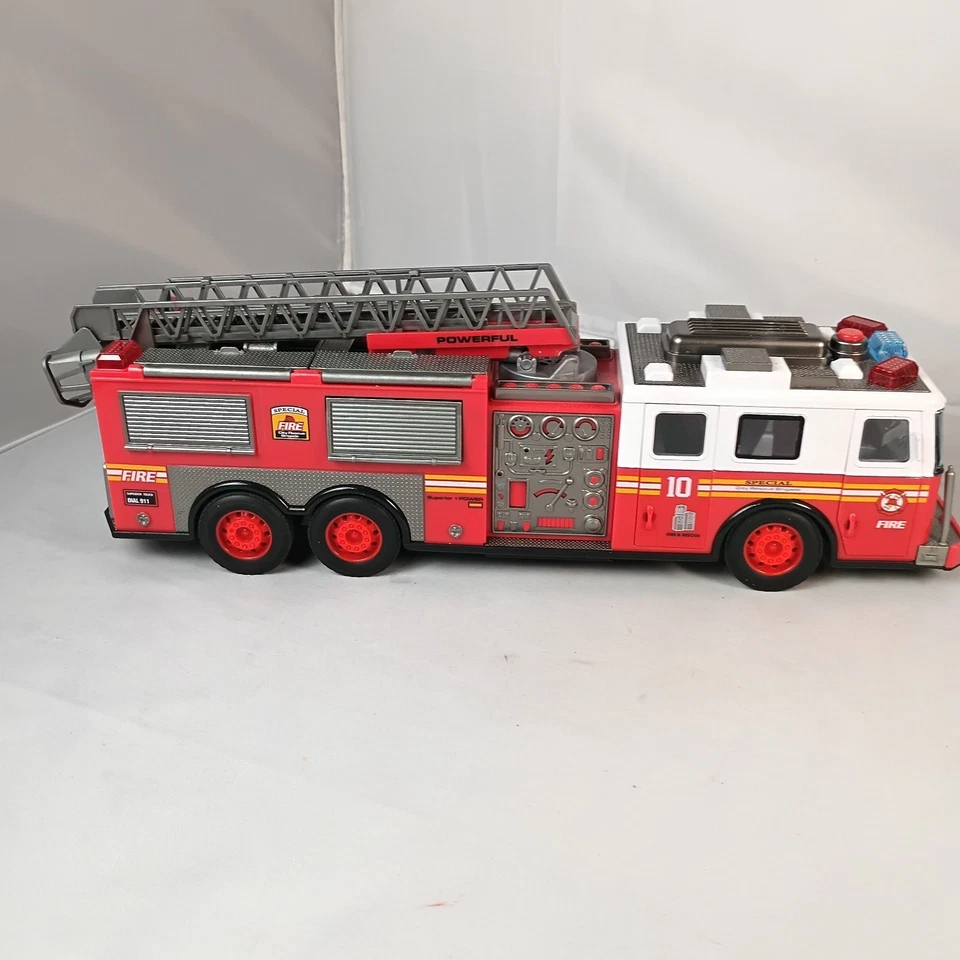 RC Fire Truck - Big Remote Control Toy Fire Truck - 14" Rescue Fire Engine W/Box - Image 2 of 4