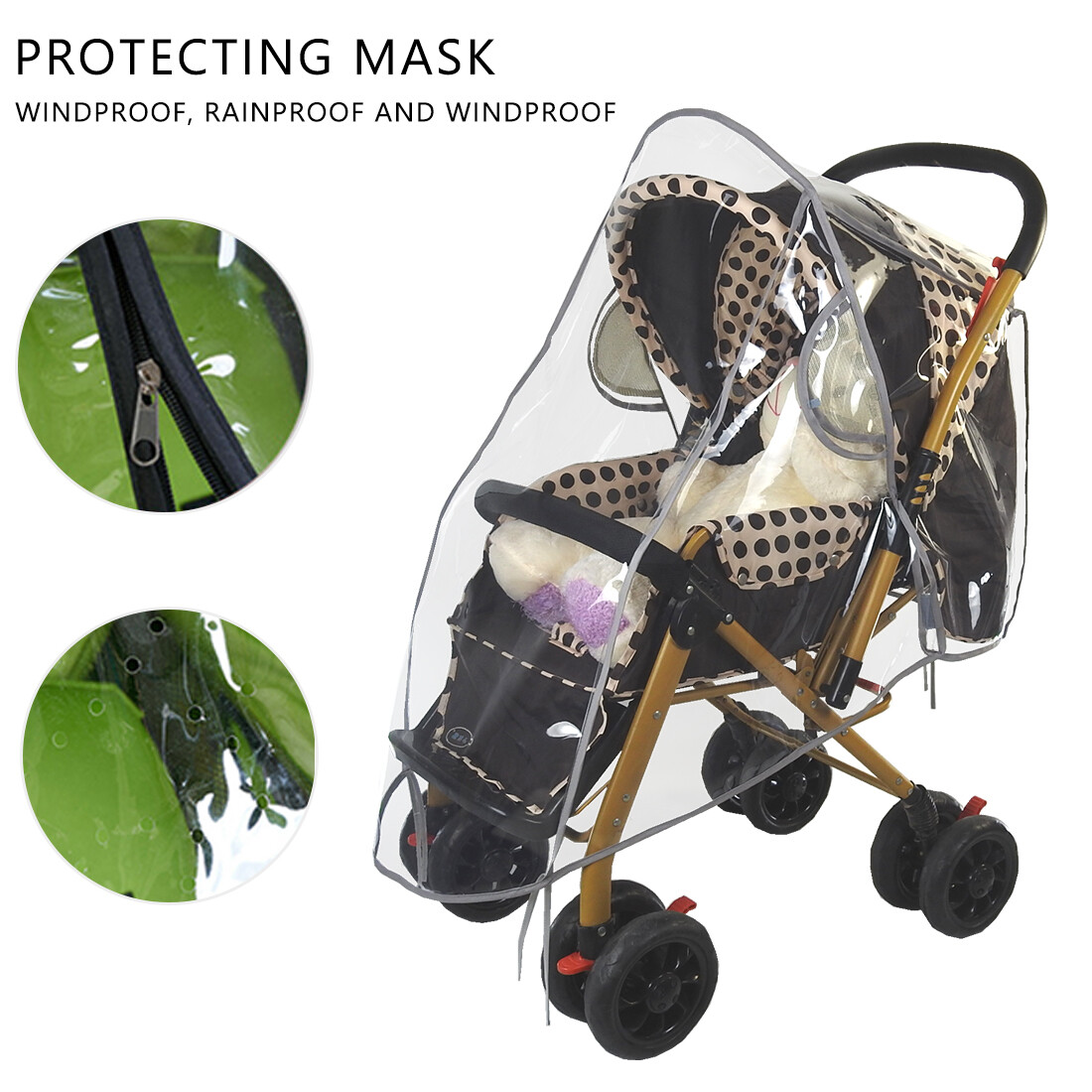 double pushchair rain cover