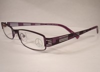 Peace Eyeglasses Rave Dark Purple Women Teens Metal 50-17-1350 Optical Peace Eyeglasses Rave Dark Purple Women Teens Metal 50-17-1350 Optical