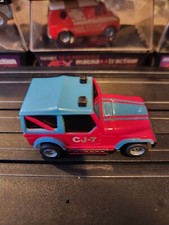 Tyco CJ-7 Jeep in Red/Light Blue From 1980  Nice Shape, Strong Colors 