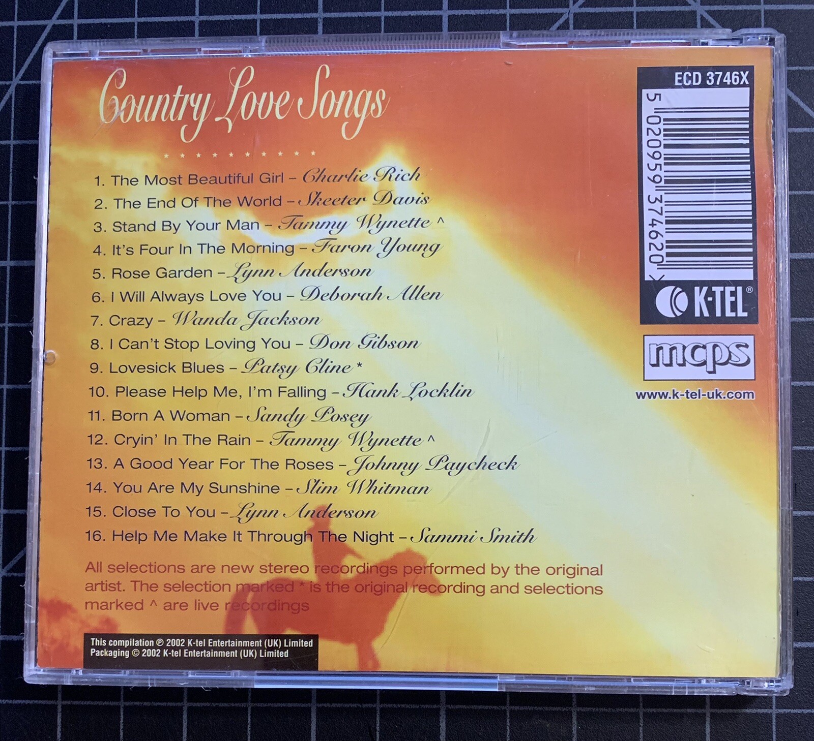 K-tel Presents Country Love Songs CD - Tammy Wynette Lynn Anderson 