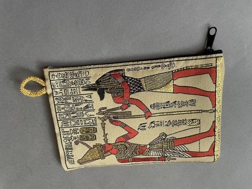 Ancient Egypt Woven Coin Purse with Zip, Hieroglyphics Money Pouch and Organiser - Picture 5 of 8