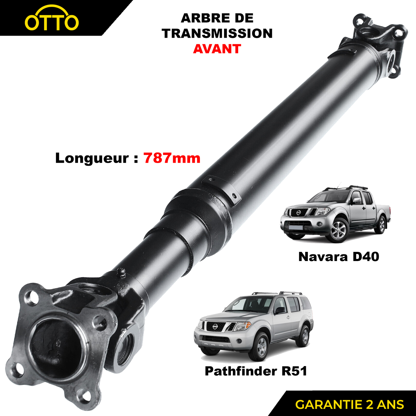 Cardan de transmission avant pour Navara et Pathfinder en conduite tout-terrain