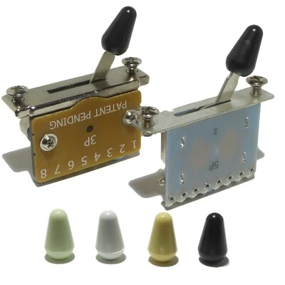 Guitar pickup selector switch 3 or 5 way choice of tip Black, White, Ivory, Lime
