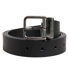 DOLCE & GABBANA Belt Black Classic Leather Metal Buckle Men 95cm / 38in 420usd