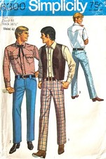 1960's Simplicity Men's Shirt,Vest,Pants Pattern 8300 Size 44 UNCUT