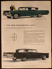 1958 Time Magazine ad  FORD CONTINENTAL MARK III & SEAGRAM'S V.O. WHISKY
