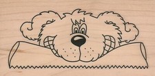Dog With Paper 4 3/4 x 2 1/2" Rubber Stamp, Dog Stamp, Dog Lover Stamp