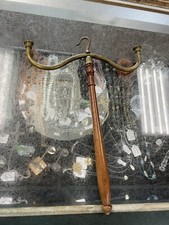 Antique Wood And brass Wig And Gown Hanger/Stand