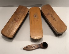 VINTAGE HORSEHAIR SHOE SHINE BRUSHES LOT OF 4 MADE IN USA