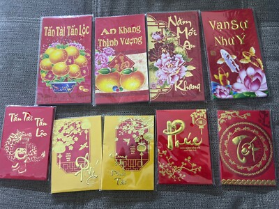 Lunar New Year - Red  or Yellow Lucky Envelopes- Bao li xi Tet Viet Nam