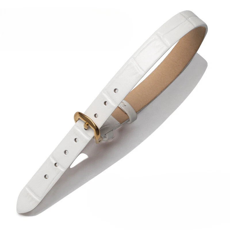 Crocodile Grain Calf Genuine Leather Watch Straps Ladies One Piece Band 8mm 10mm - Image 1 of 4