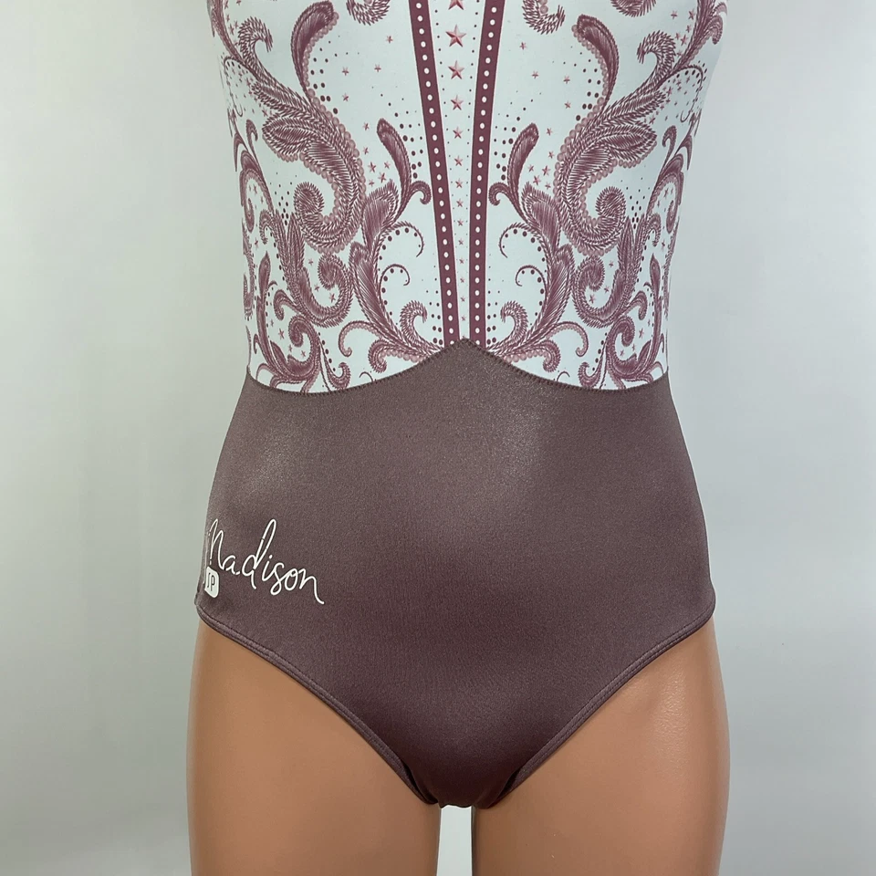 Sylvia P Niñas Talla Niño 12 Gimnasia O Baile Ropa Leotardo P P P Púrpura Metálico - Imagen 3 de 4