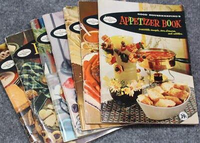 1958 Good Housekeeping Cook Books Lot of 7 - Appetizers Cakes Cookies Pies Meat
