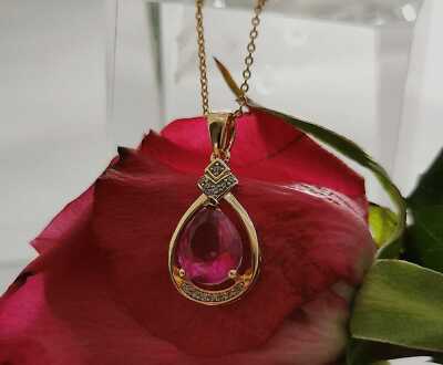 Anhänger mit Kristall Pink Crystal 18k goldfarben