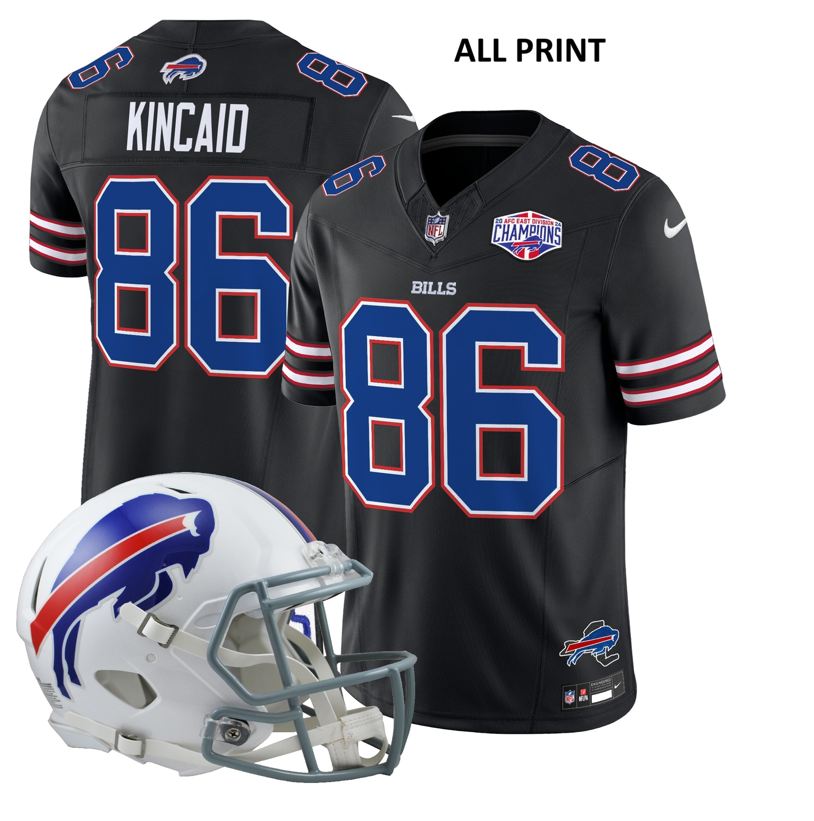 Buffalo Bills #86 Dalton Kincaid AFC East Champions Football Jersey All Print
