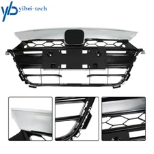 For Honda Accord 2018-2019 Front Upper Bumper Grille Grill Painted Black&Chrome