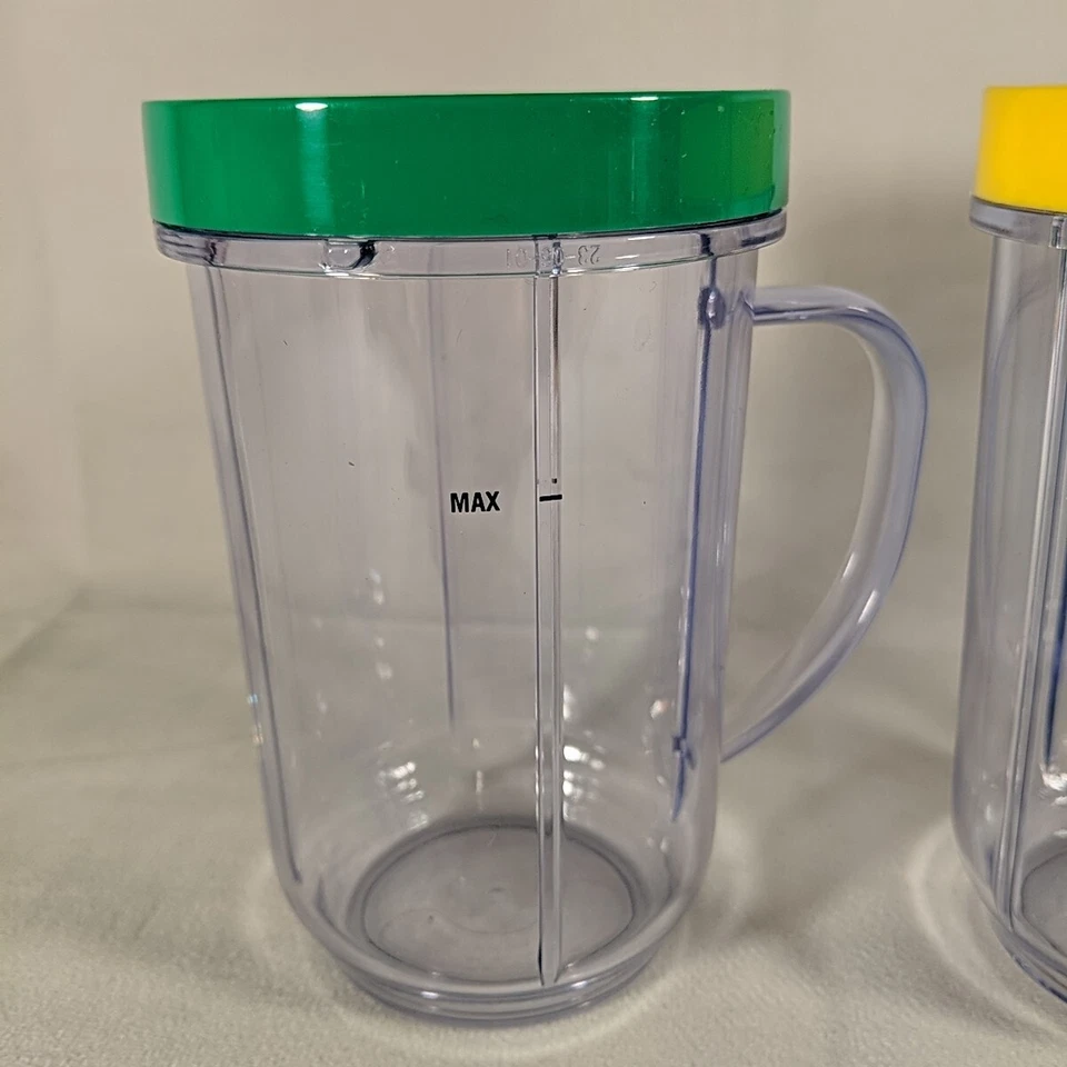 Magic Bullet Blender Replacement Cups w/ Lip Rings Lot of 3 - Image 3 of 4