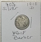 1910 D Barber Dime VG-F  90% Silver Hard To Find