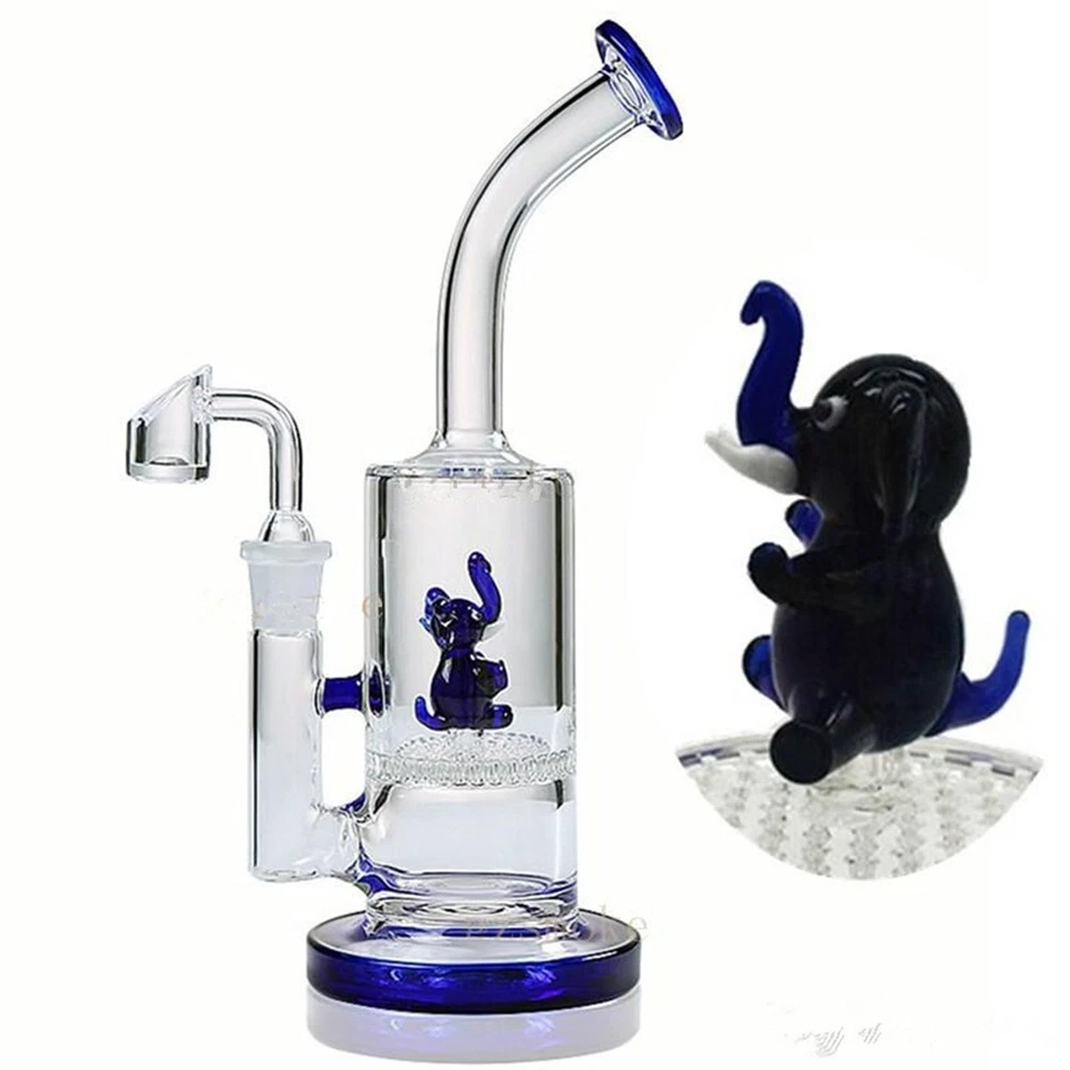 RORA 8.5" Tall Animal Glass Bong Water Pipes Bongs Thick Perc Recycler Medium Bongs