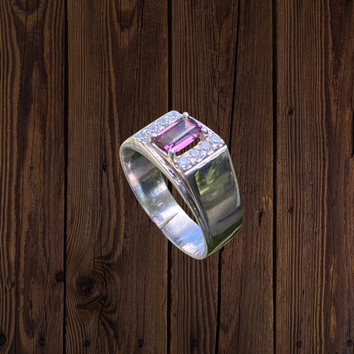 Ring Natural Pink Garnet Handcrafted Unique Birthstone Jewelry - Foto 2 di 6