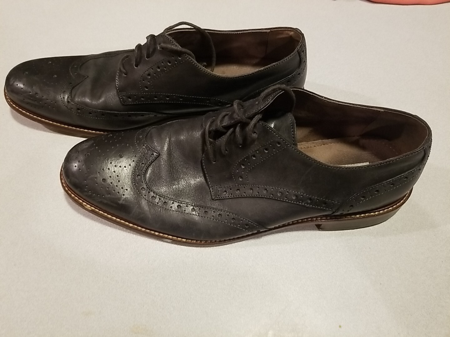 SAOLA Scarpe eleganti Joseph Abboud da uomo grigie in pelle con lacci taglia 12