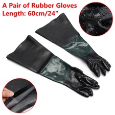 24" Rubber Sand Blast Sandblasting Gloves Anti-Slip