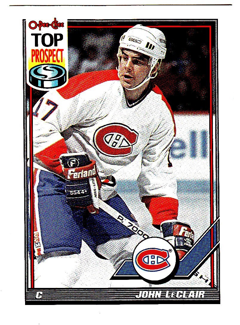 1991-92 O-PEE-CHEE #209 JOHN LECLAIR (RC) Rookie Montreal Canadiens Hockey Card