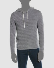  296 Vince Men's Gray Cotton Loose Knit Pullover Hoodie Sweater Size M