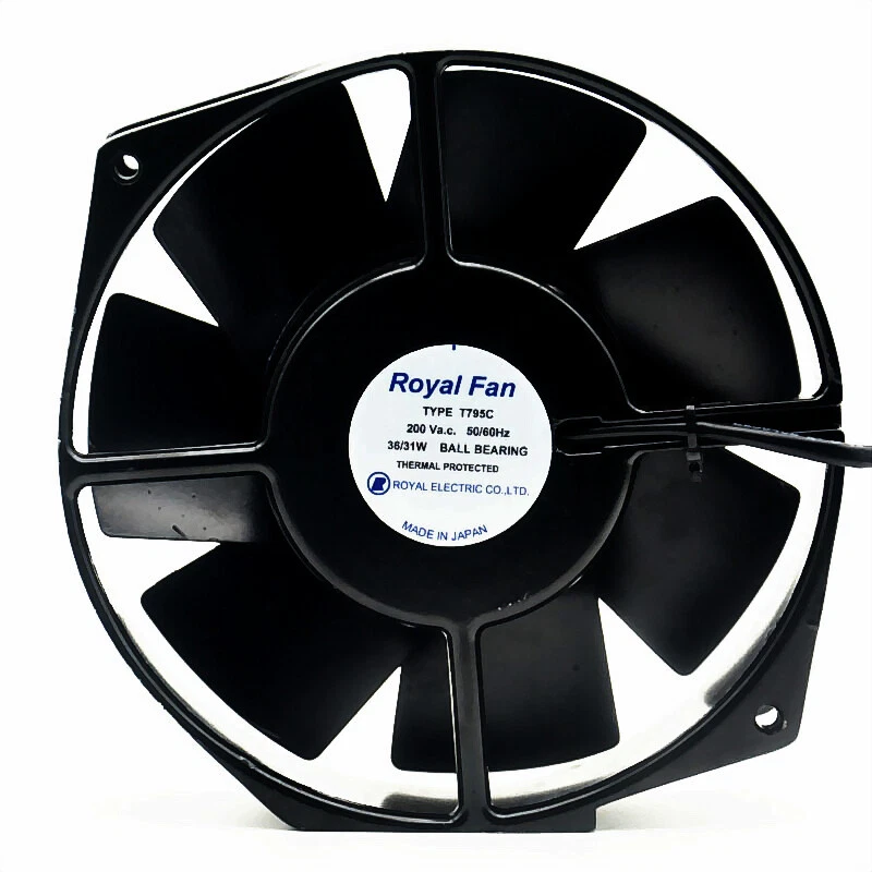 VENTILADOR ORIGINAL ROYAL T-796C 220/240V 27/24W 0.VENTILADOR TODO METAL 0.18A/0.16A 15x17cm Foto 2 de 4