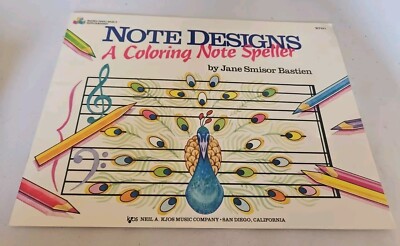 Vintage 1989 ''Note Designs'' A Coloring Note Speller By Jane Bastien Piano Basics