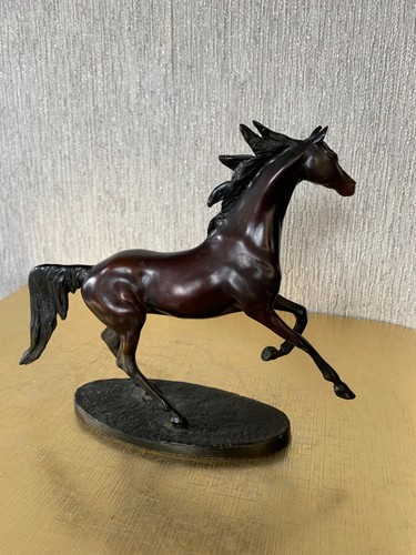 FRANKLIN MINT HORSE SOLID BRONZE THE DARLEY ARABIAN GILL PARKER PERFECT - Picture 2 of 9