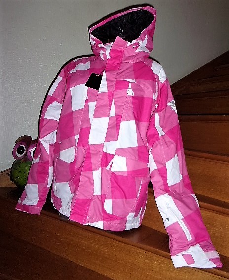 Veste de ski femme fushia et blanc en taille M pour les sports d'hiver
