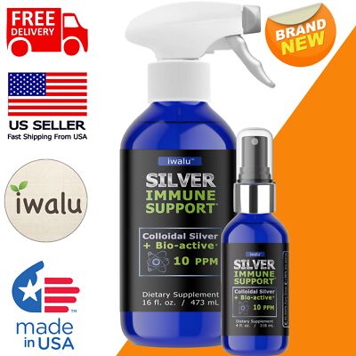 WELLNESS COLLOIDAL SILVER Bio-active Nano Liquid Spray Drops Support SHIPS FREE