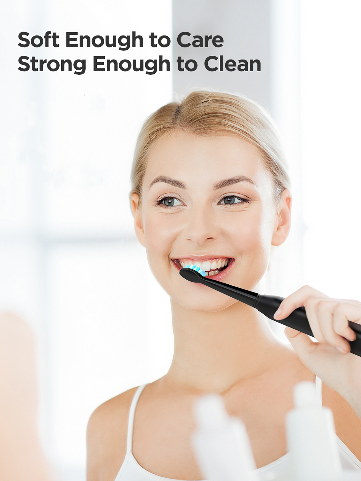 Fairywill Sonic Electric Toothbrush Rechargeable 8 Replacement Heads Travel Case