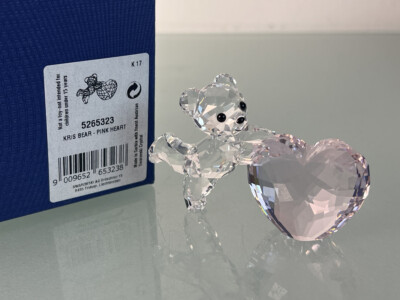 Swarovski Figurine 5265323 Kris Bear With Heart Pink - Pink 7 cm