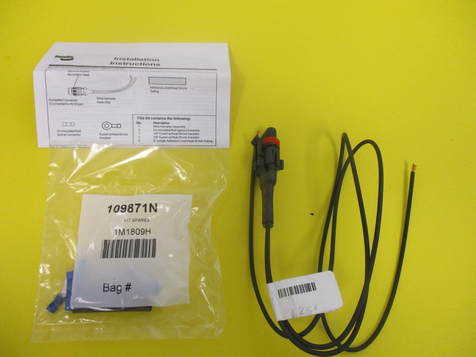 BENDIX 109871N AIR DRYER WIRE HARNESS ASSY 109869 AND SPLICE KIT1M1809H ...